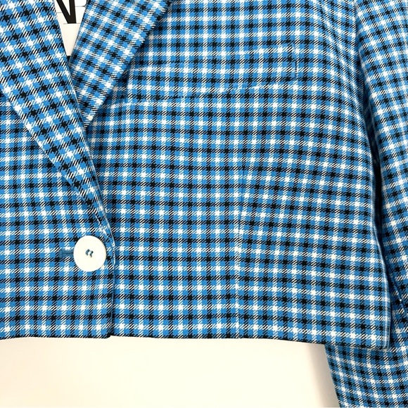 ZARA BLAZER CHECKED CROPPED LAPEL COLLAR & SKIRT - Picture 10 of 16